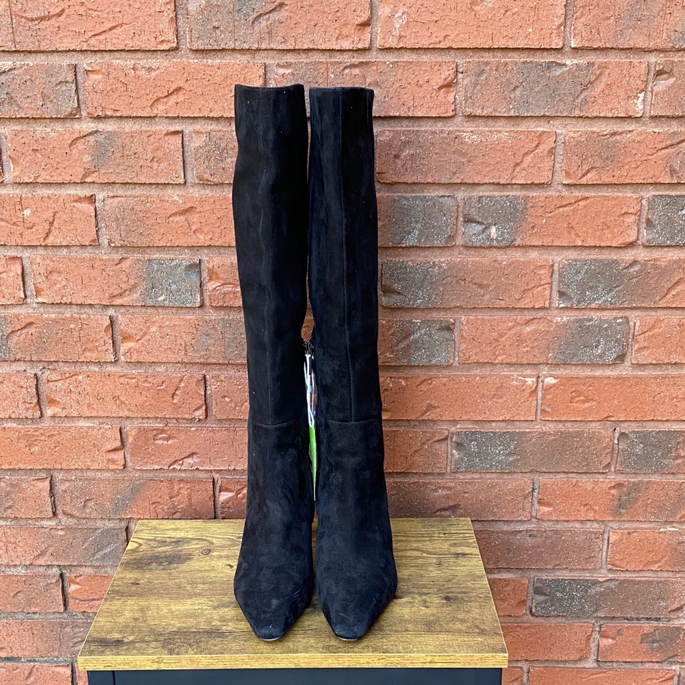 NWT Sam Edelman Black Knee-High Suede Boots 8